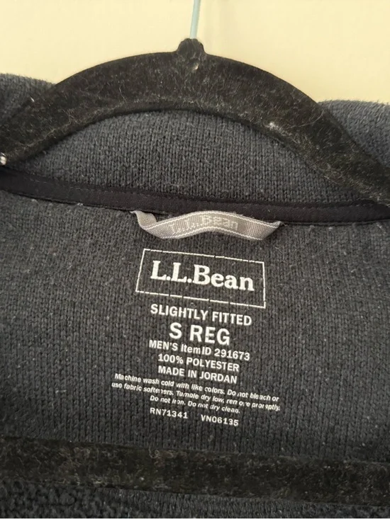 L.L. Bean Black Men's Zipped Fleece Jacket Size Small Regular Outdoors Granola - Picture 6 of 9
